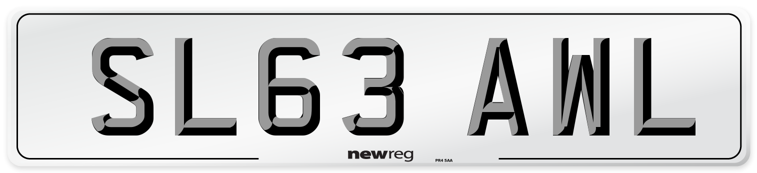 SL63 AWL Number Plate from New Reg